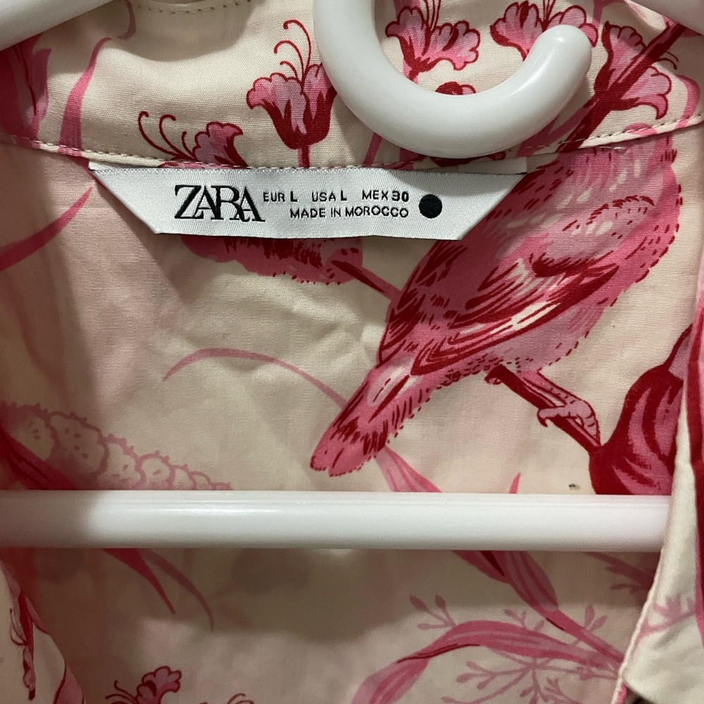 Zara pink birds dress